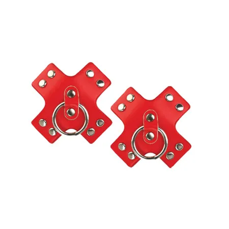 Restraints Fairvillacom Nipplicious Seducer Leather Pasties wRing Red