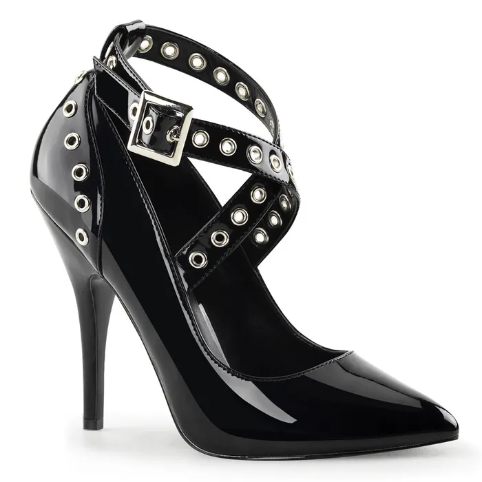 Seduce 443 Pump with 5 inch heel Black Patent ShhhEFW Anal