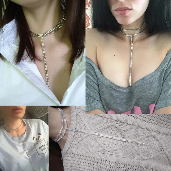 Shhhep Dildos Necklace Rhinestone double wrap choker Shhhep Dildos Necklace Rhinestone double wrap choker
