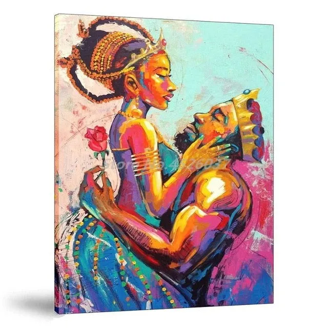 ShhhOb Anal Black King And Queen Of Africa Oil Painting print on canvas 2 of 3 ShhhOb Anal Black King And Queen Of Africa Oil Painting print on canvas 2 of 3
