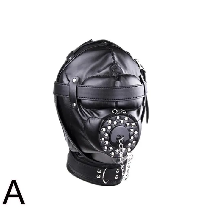 ShhhOb PU Leather Hood for BDSM Style A Restraints