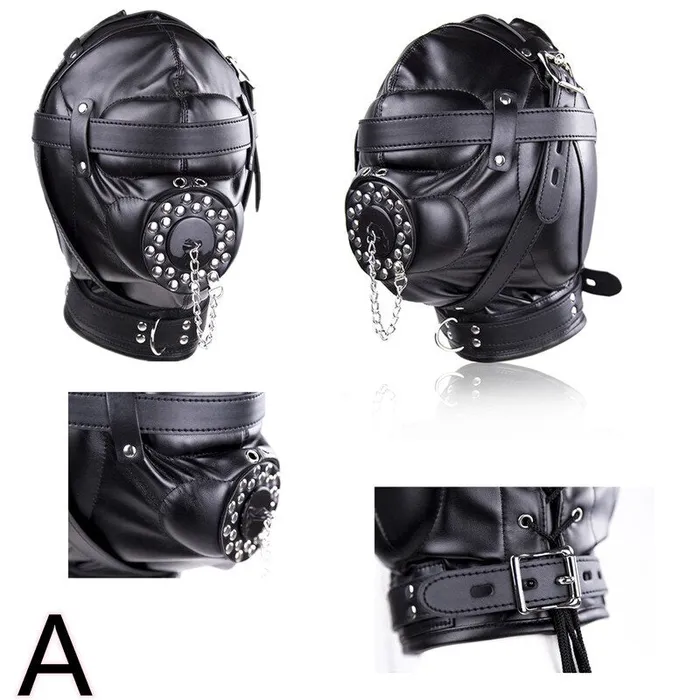 ShhhOb PU Leather Hood for BDSM Style A Restraints