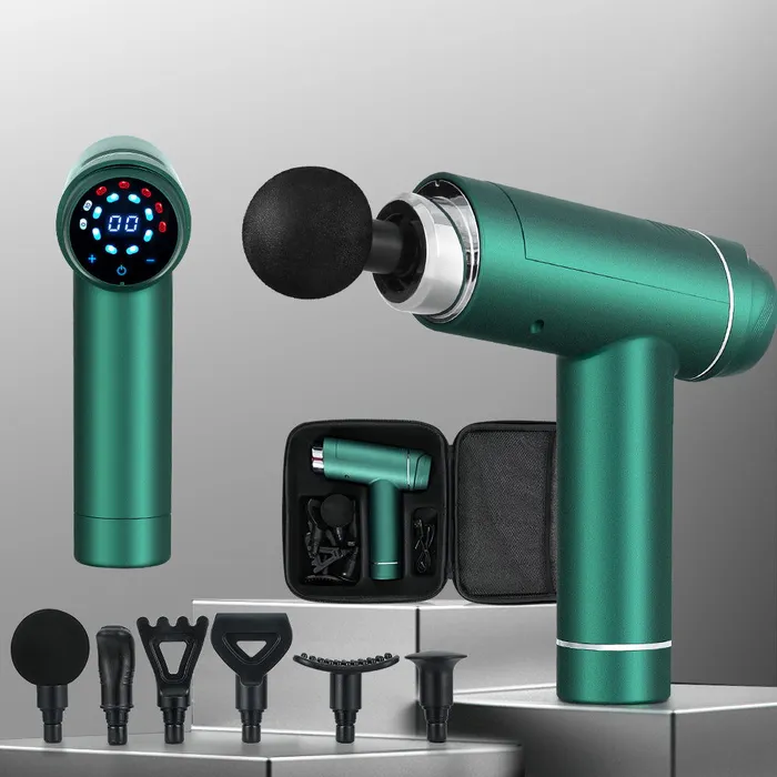 ShhhSof Everfit 30 Speed Massage Gun 6 Head Vibration Muscle Massager Percussion Relief Green Vibrators