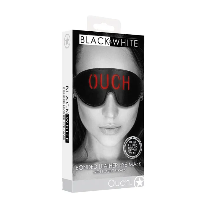ShhhWndsr Couples OUCH White Bonded Leather EyeMask Ouch Eye Restraint