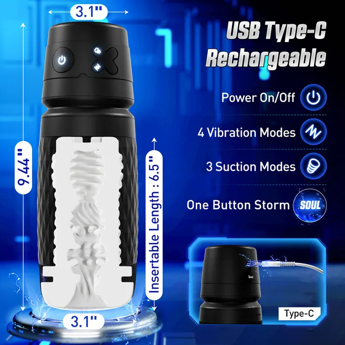 ShhhWndsr CyberSkin BWarrior USB Rechargeable Sucking Vibrating Auto Masturbator Male Sex Toys ShhhWndsr CyberSkin BWarrior USB Rechargeable Sucking Vibrating Auto Masturbator Male Sex Toys