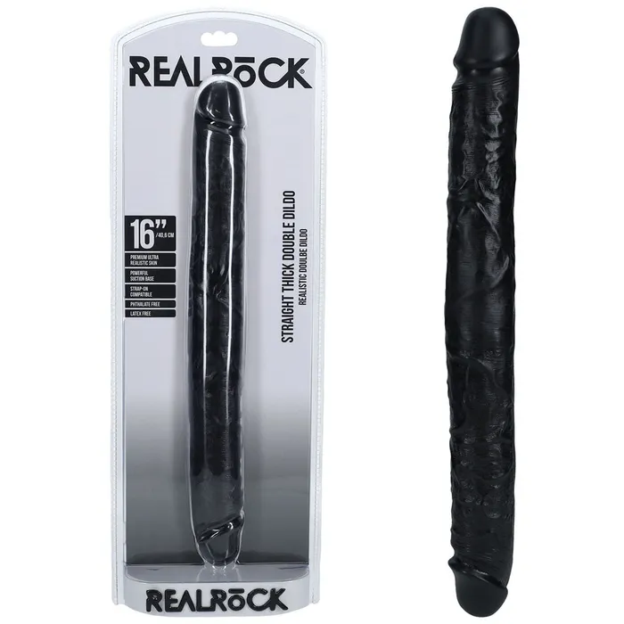 ShhhWndsr Dildos REALROCK 40cm Thick Double Dildo Black
