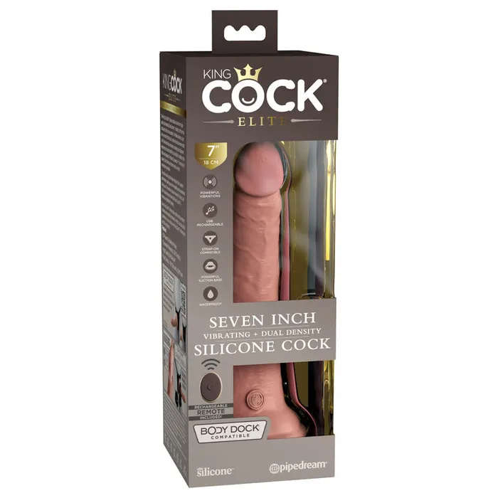 ShhhWndsr Female Sex Toys King Cock Elite 175cm Vibrating Dual Density Dildo with Remote Flesh
