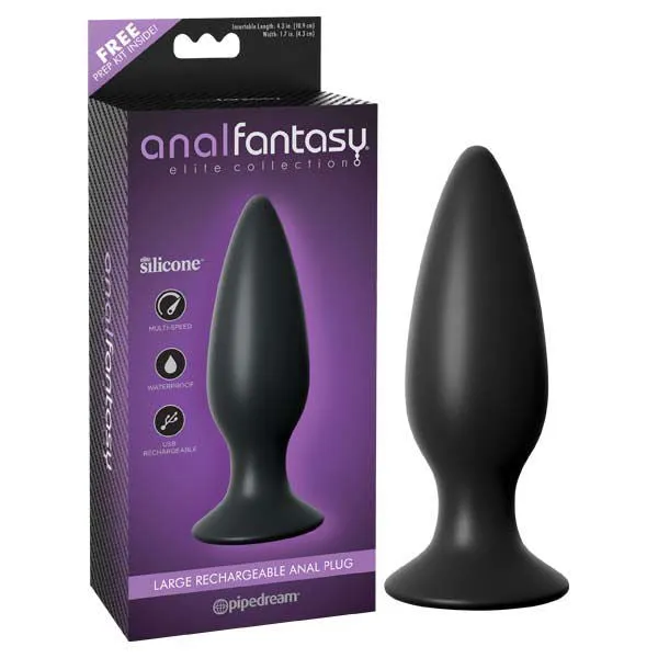 ShhhWndsr Male Sex Toys Anal Fantasy Elite Collection Large 135 cm USB Rechargeable Vibrating Butt Plug