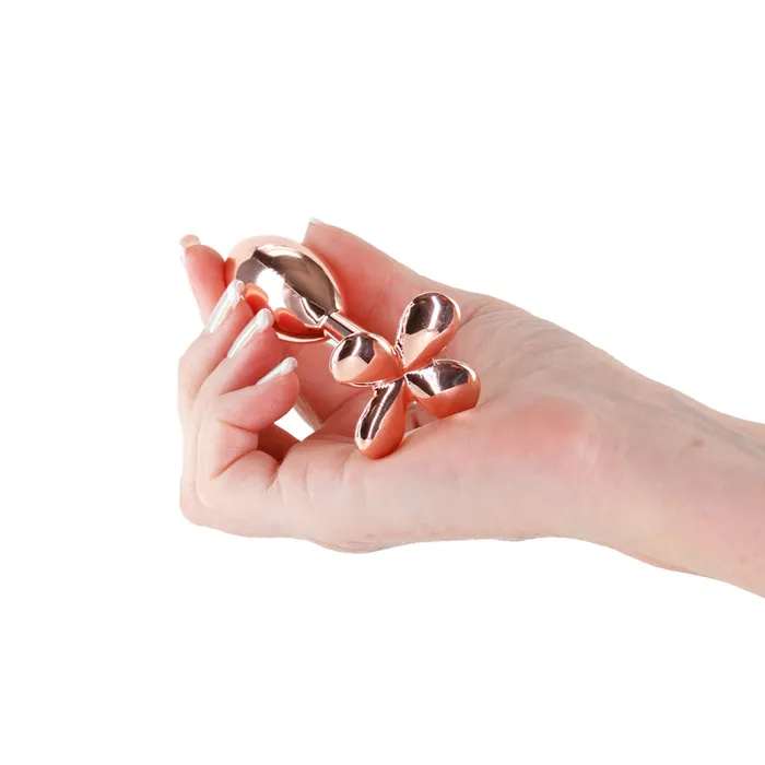ShhhWndsr Rear Assets Clover Butt Plug Rose Gold Small Anal