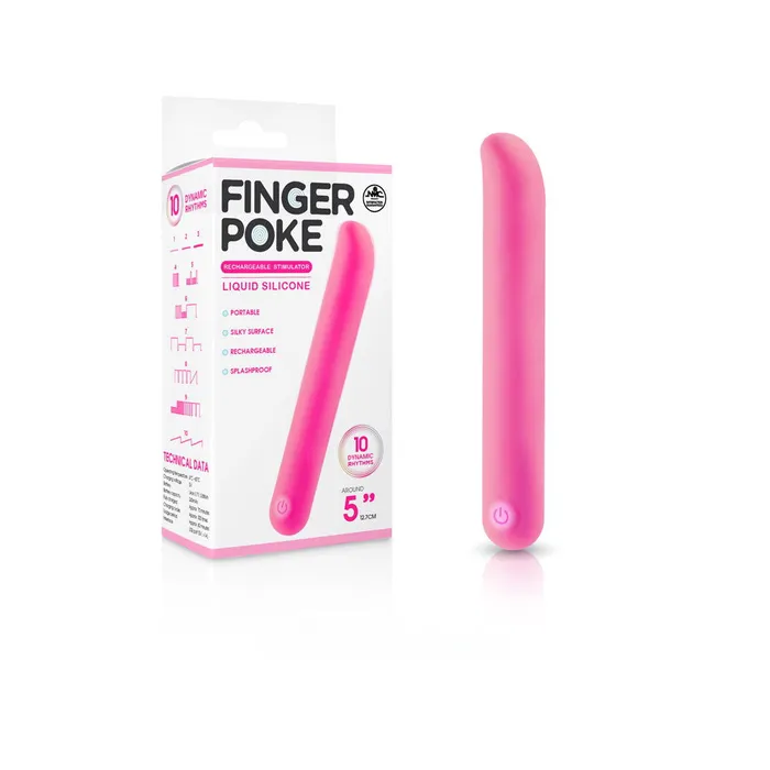 ShhhWndsr Vibrators Finger Poke 13cm Rechargeable Stimulator Pink