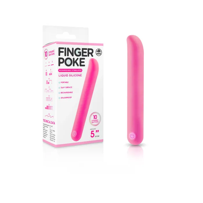 ShhhWndsr Vibrators Finger Poke 13cm Rechargeable Stimulator Pink