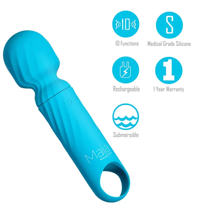 ShhhWndsr Vibrators Maia DOLLY Mini Wand Vibrator Blue