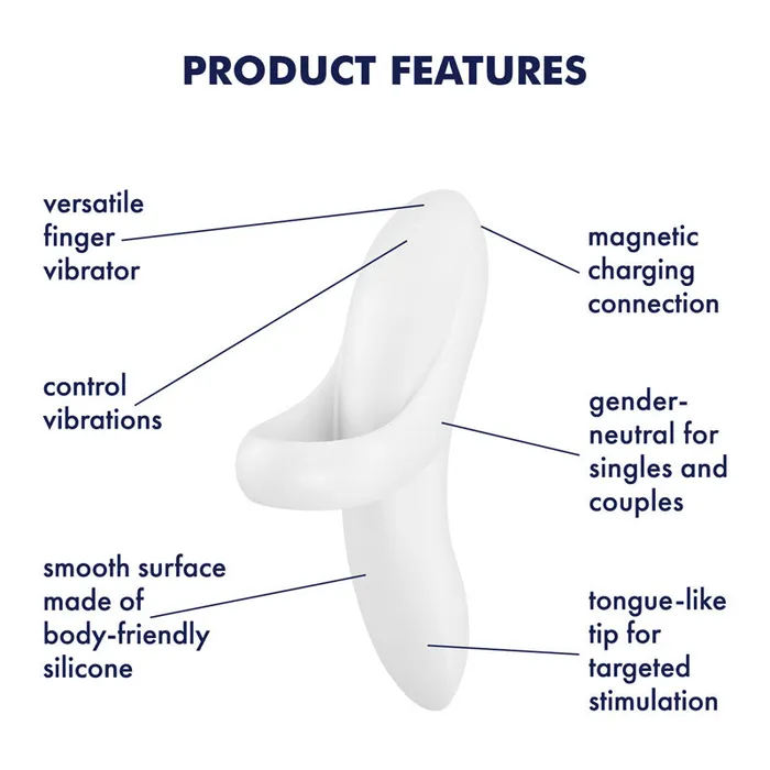 ShhhWndsr Vibrators Satisfyer Bold Lover White USB Rechargeable Finger Stimulator ShhhWndsr Vibrators Satisfyer Bold Lover White USB Rechargeable Finger Stimulator