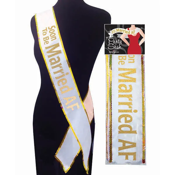 ShhhWndsr Vibrators Soon To Be Married AF Sash White Bride To Be Sash