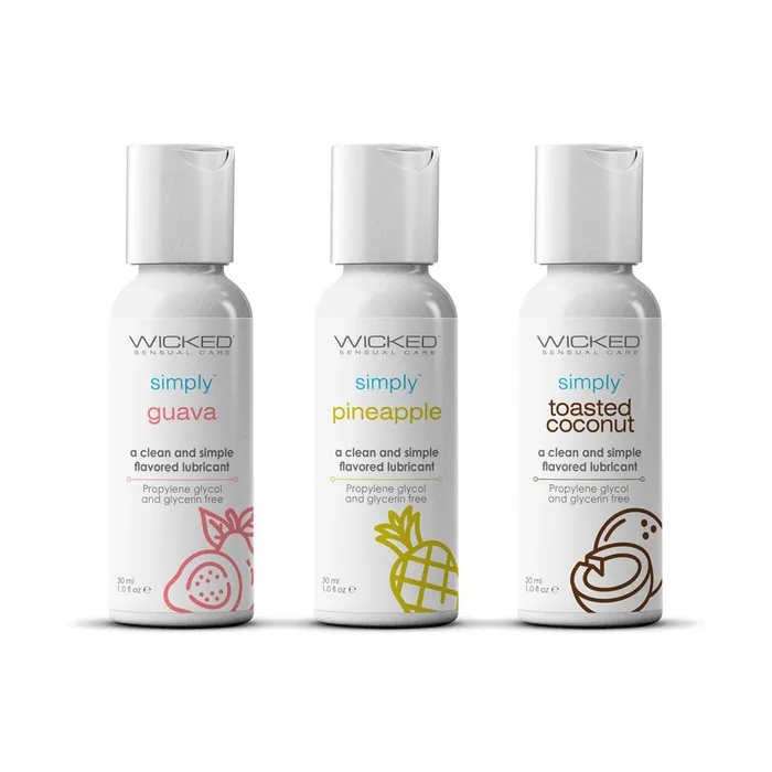 ShhhWndsr Wicked Simply Tropical Trio Flavoured Water Based Lube Set of 3 x 30 ml Bottles Anal ShhhWndsr Wicked Simply Tropical Trio Flavoured Water Based Lube Set of 3 x 30 ml Bottles Anal