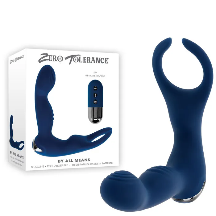 ShhhWndsr Zero Tolerance BY ALL MEANS 134 cm USB Rechargeable Prostate Massager with Cock Ring Male Sex Toys ShhhWndsr Zero Tolerance BY ALL MEANS 134 cm USB Rechargeable Prostate Massager with Cock Ring Male Sex Toys