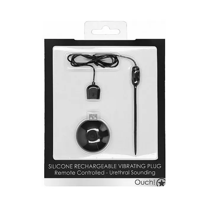 Shots Ouch Urethral Sounding Silicone Rechargeable Remote Controlled Vibrating Plug Black Fairvillacom Anal