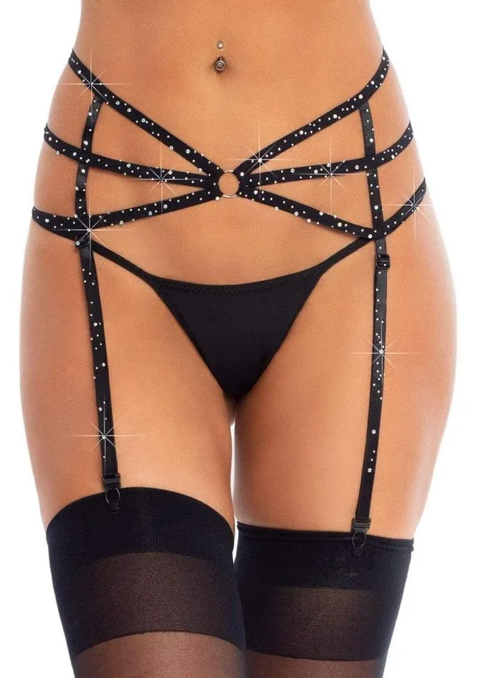 Strappy Elastic Rhinestone Garter Black One Size Fairvillacom Bodystockings Playsuits Strappy Elastic Rhinestone Garter Black One Size Fairvillacom Bodystockings Playsuits