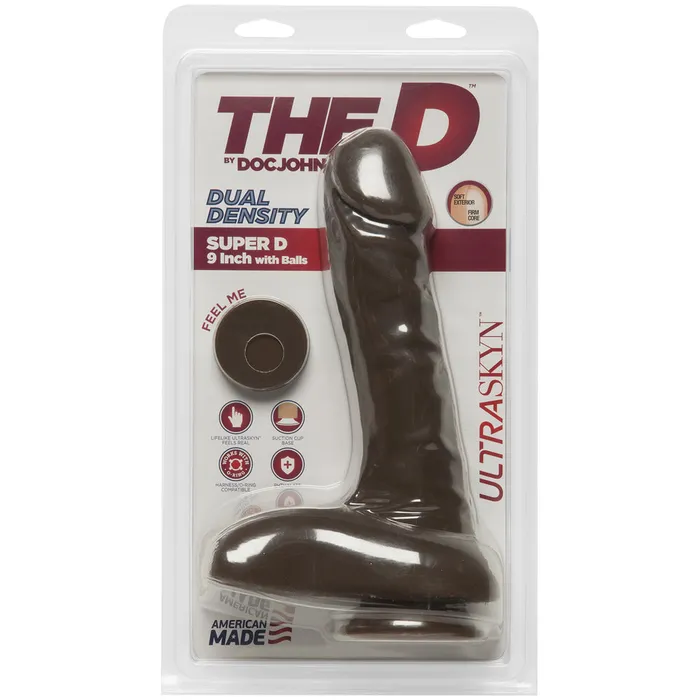 The D Super D 9 inches Dildo with Balls BrownChocolate DOC JOHNSON Dildos