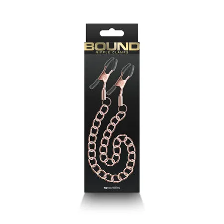 Vibrators Bound DC2 Nipple Clamps Rose Gold Fairvillacom