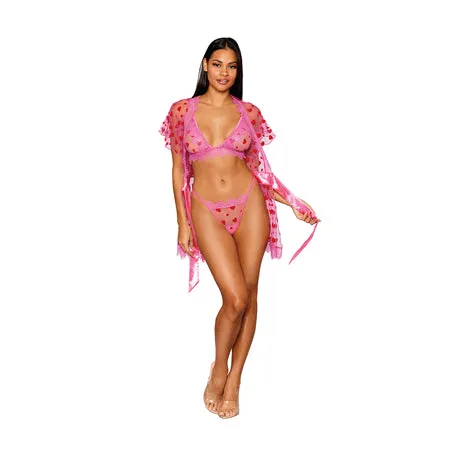 Vibrators Fairvillacom Dreamgirl Robe Bralette GString Peony L