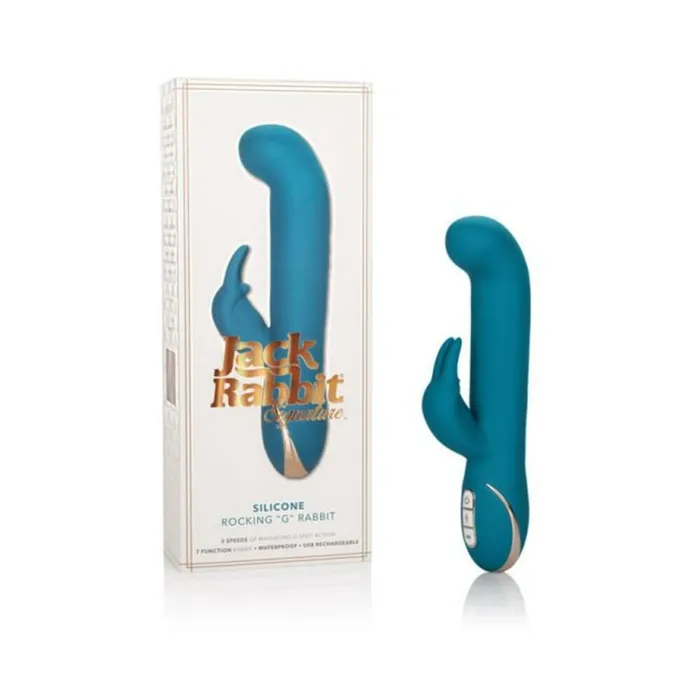 Vibrators Fairvillacom Jack Rabbit Silicone Rocking G Rabbit Vibrator Blue