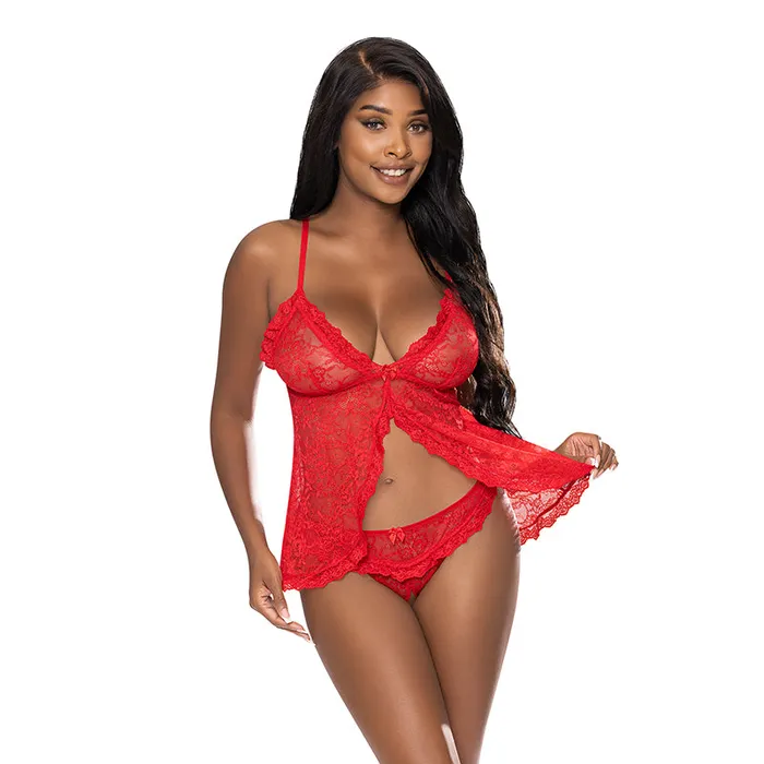 Vibrators Fairvillacom MS OohLaLace BbydllSpltCrtchPnty Red LXL