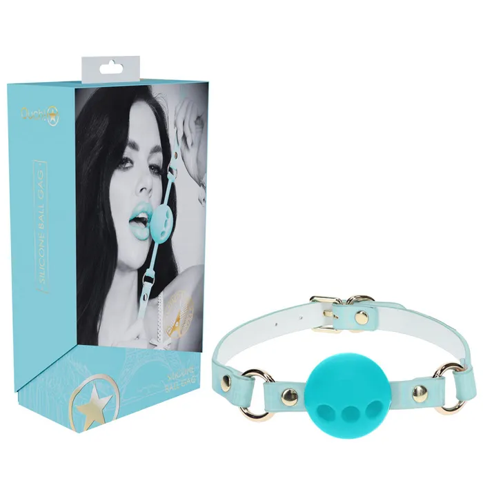 Vibrators ShhhWndsr OUCH Paris Collection Silicone Ball Gag Blue