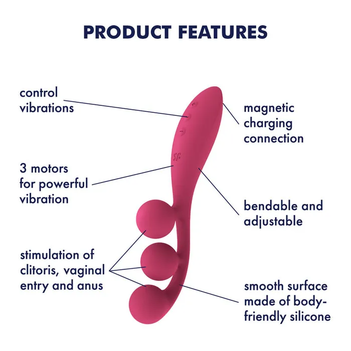 Vibrators ShhhWndsr Satisfyer Tri Ball 1 Multi Use Vibrator Red Vibrators ShhhWndsr Satisfyer Tri Ball 1 Multi Use Vibrator Red