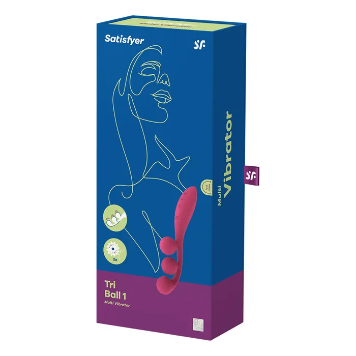 Vibrators ShhhWndsr Satisfyer Tri Ball 1 Multi Use Vibrator Red Vibrators ShhhWndsr Satisfyer Tri Ball 1 Multi Use Vibrator Red