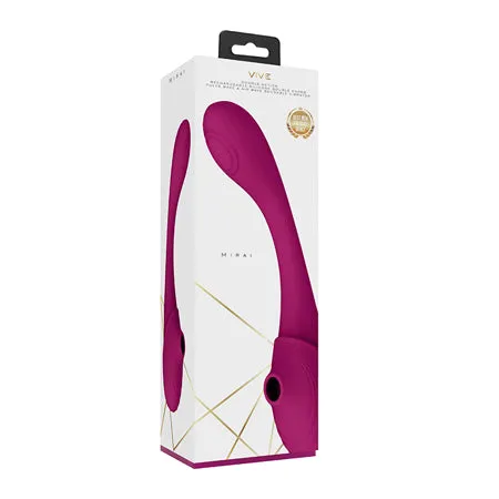 VIVE MIRAI Rechargeable Double Ended Pulse Wave Air Wave Bendable Silicone Vibrator Pink Shots America LLC Vibrators VIVE MIRAI Rechargeable Double Ended Pulse Wave Air Wave Bendable Silicone Vibrator Pink Shots America LLC Vibrators