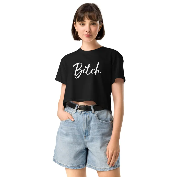 Womens Crop Top BITCH in 3 colours ShhhPrntfl Female Sex Toys