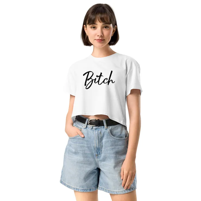 Womens Crop Top BITCH in 3 colours ShhhPrntfl Female Sex Toys