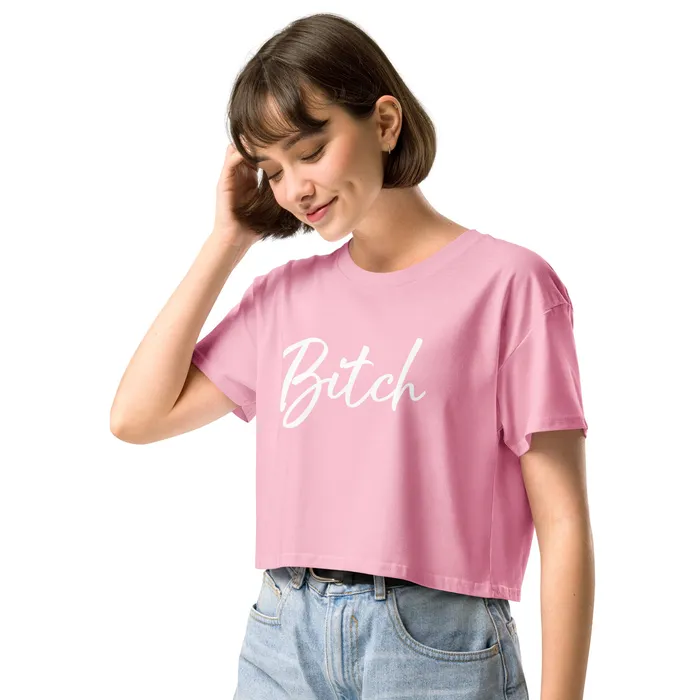 Womens Crop Top BITCH in 3 colours ShhhPrntfl Female Sex Toys